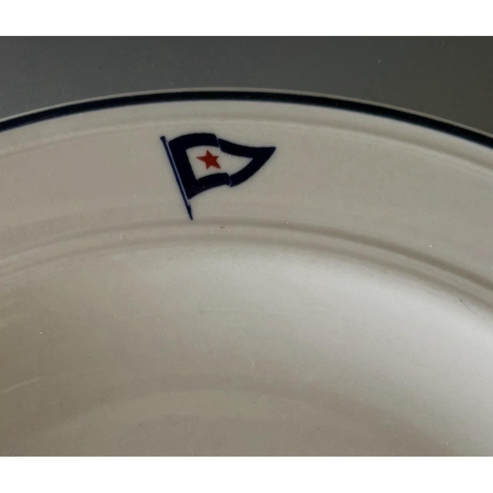 San Diego Yacht Club Homer Laughlin Dinner Plate Boat Nautical Burgee Flag Vtg - Picture 8 of 8
